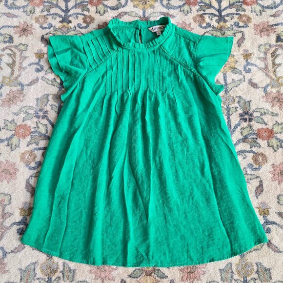 Nanette Lepore Green Cap Sleeve Blouse Women's M - Picture 1 of 6